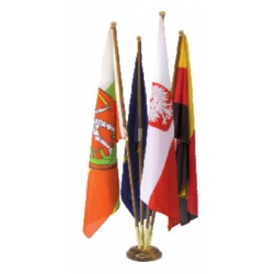 Stojak flagowy 4-ramienny na podstawie drewnianej